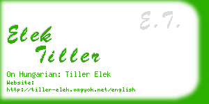 elek tiller business card